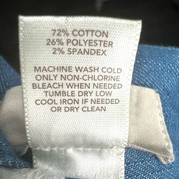 Loft Chambray Tie Waist Slim Pants Size 8 Petite - Picture 7 of 14